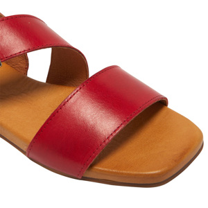 Carl Scarpa Vicenza Red Leather Flat Sandals
